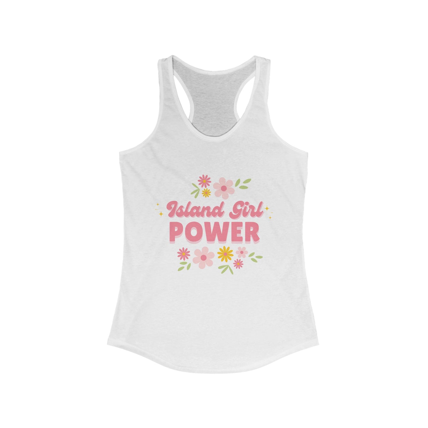 Island Girl Power Flower Themed Woman Tank Top
