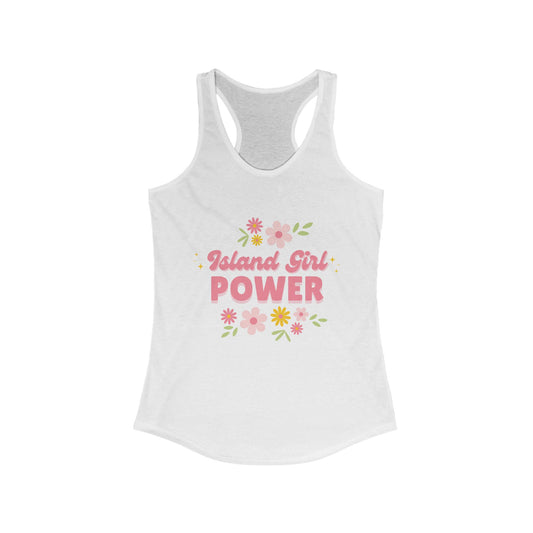 Island Girl Power Flower Themed Woman Tank Top