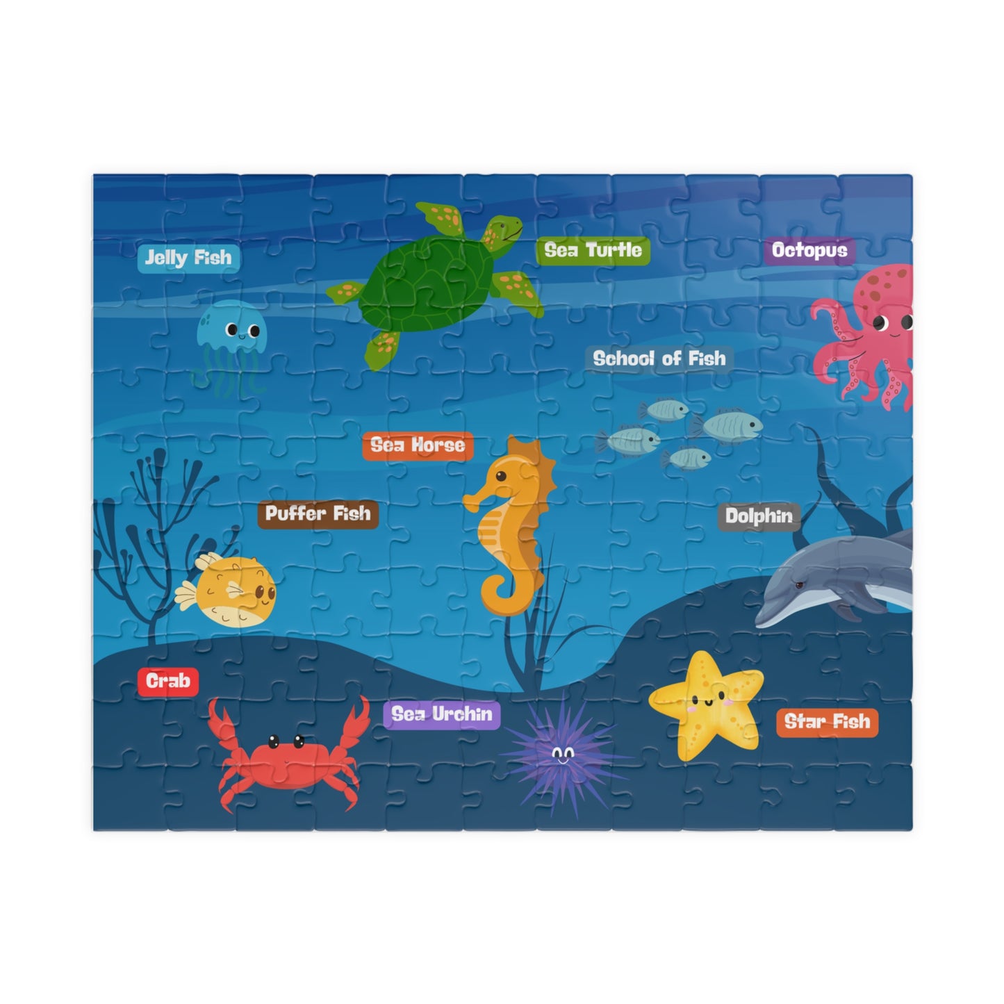 Marine Life Themed Puzzle for Kids - 110 Pieces, Fun Gift for Puzzle Lovers