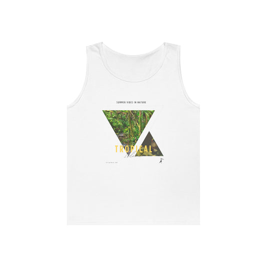 Mens Tropical Vibes Heavy Cotton Tank Top